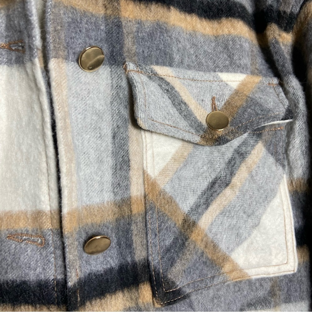 Zara Plaid Oversized Button Up Jacket Size Small - Picture 5 of 5